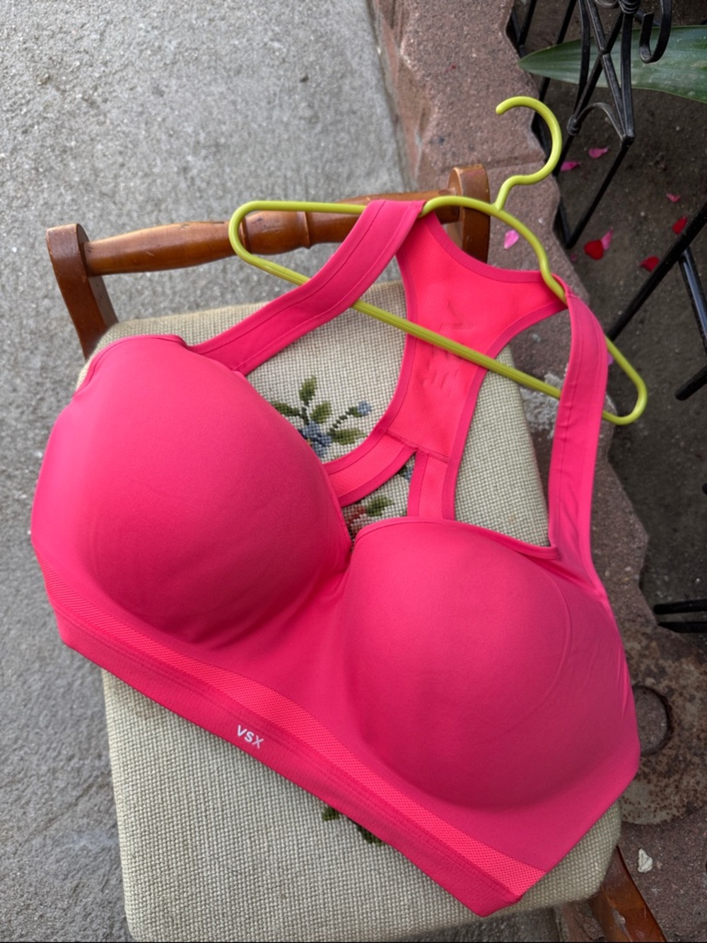 Victoria's Secret Bright Pink Padded Racerback Sports Bra